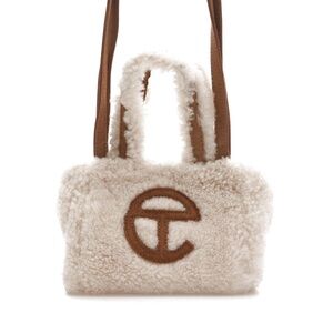 Telfar X Ugg Shearling/Suede Shopper in Cream and Brown